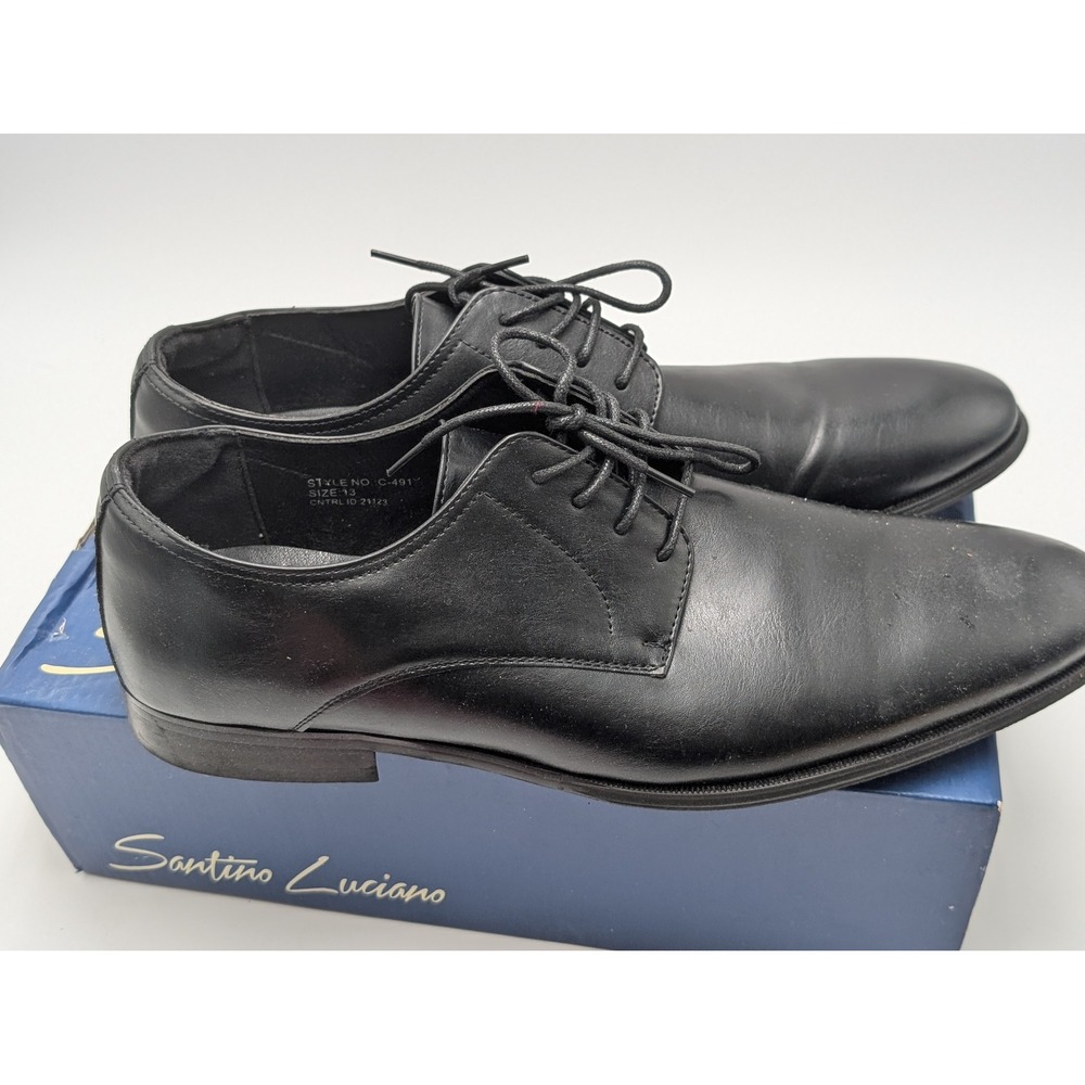Santino Luciano Dress Shoes Mens 13 Black C-491 Oxford Lace Up Formal Business